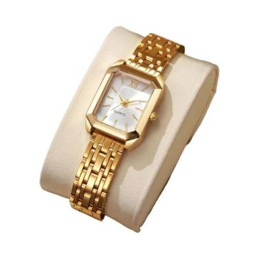 Imagem de Relógio De Pulso Feminino De Moda Com Quartzo, Retangular, Casual, Par