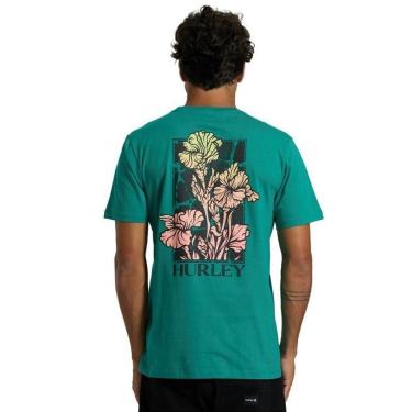 Imagem de Camiseta Hurley HYTS010843 Flower - Petróleo-Masculino