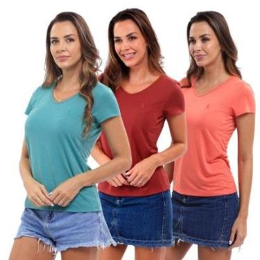Imagem de Camiseta Feminina Gola V Viscolycra Conforto Dia A Dia-Feminino