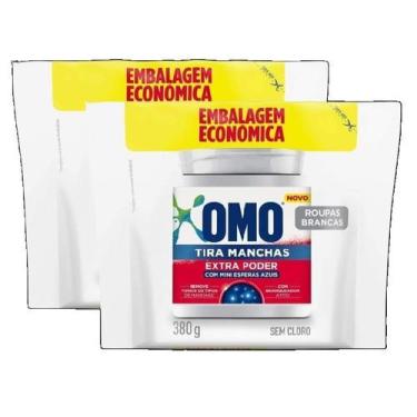 Imagem de kit 2 TIRA MANCHAS EM PO OMO BAG ROUPAS BRANCAS 380G