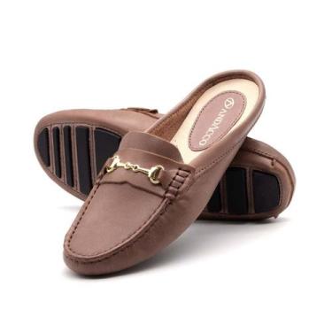 Imagem de Mocassim Mule Feminino Paris em Couro Gales Mocca - 3467GM - Andacco, 