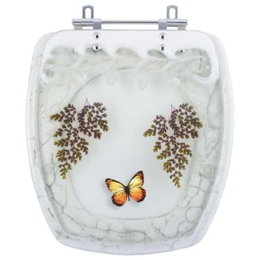 Imagem de Acento Sanitário Incepa Thema Branco com Borboleta Amarela