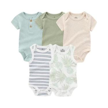 Imagem de Conjunto De 5 Bodies De Bebê De Manga Curta Para O Verão, Macio, Com E