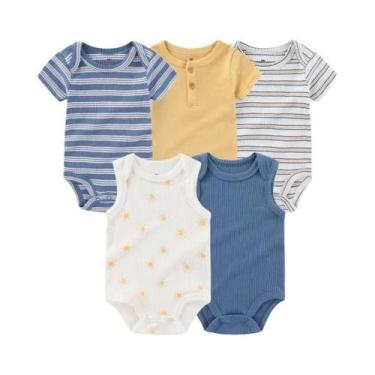 Imagem de Conjunto De 5 Bodies De Bebê De Manga Curta Para O Verão, Macio, Com E