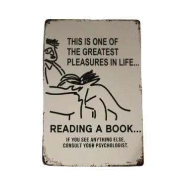 Imagem de Um dos maiores prazeres na vida está lendo um livro sinal de metal de 