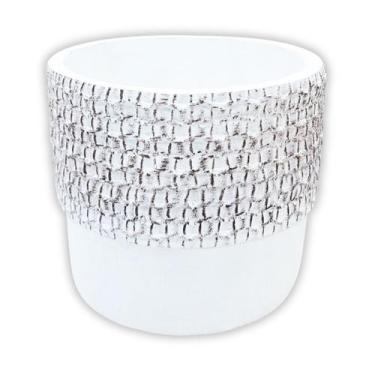 Imagem de Vaso Cerâmica Texturizada (11x11) Branco SMO