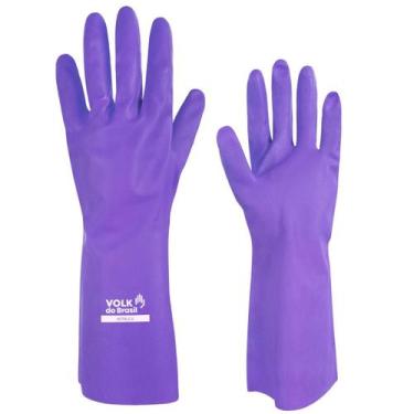 Imagem de Luva De Segurança Nitrílica Sem Forro Volk Limpeza Proteção Química Re