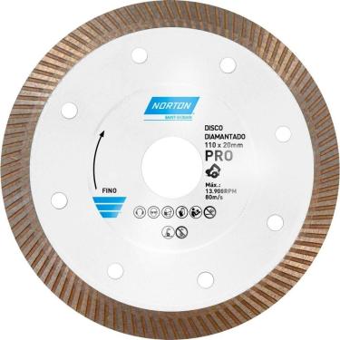 Imagem de Disco Diamantado Para Porcelanato, 110 Mm X 1 Mm X 20 Mm, Pro Fino, Norton Ostenvonder