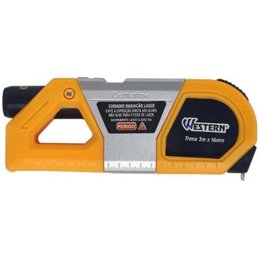 Imagem de Nivel a Laser Nivelador Profissional com Trena 3m Embutida Horizontal 