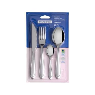 Imagem de Faqueiro Talheres de Mesa Aço Inox Laguna 16 Peças Tramontina, Inox, 1