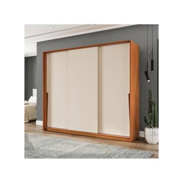 Imagem de Guarda-Roupa Casal Porto 3 Portas 4 Gavetas Freijó/Creme - Politorno, 