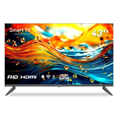 Imagem de Smart TV 43 hq Full HD hdr tela sem bordas Android 11 design Slim Processador Quad Core Espelhamento de tela