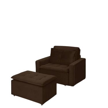 Imagem de Poltrona do Papai Filadélfia Reclinável 3 Estágios Veludo - Meu Estofado