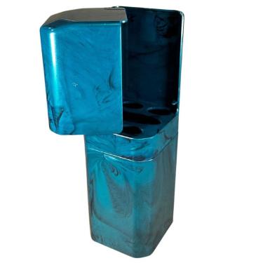 Imagem de Porta Escovas e Creme Dental OEM Mármore Verde para Organização de Banheiro em Plástico Resistente 21x7cm