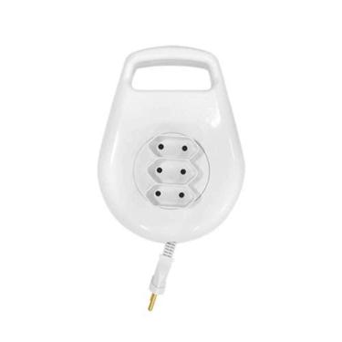 Imagem de Extensão Enrolável 5 Metros para Iluminação com Proteção Contra Sobrecarga Branco Ilumi...