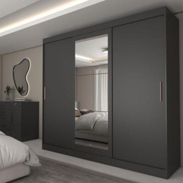 Imagem de Guarda-Roupa Casal Columbia 3 Portas 2 Gavetas com Espelho 100% Mdf Pr