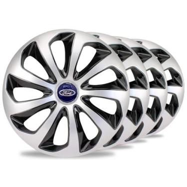 Imagem de Jogo Calota 15 Velox Prata Preta Ford Ka Fiesta Focus Escort - Elitte