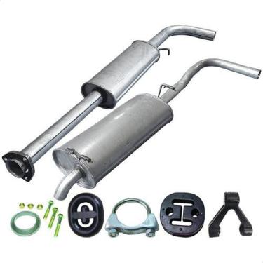 Imagem de Kit Escapamento Abafador + Silencioso Gol G4 1.0 2010 A 2013 - ScapJá