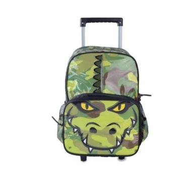 Imagem de MOCHILA ESCOLAR C/RODAS UP4YOU JACARÉ VEDE Verde, M, Verde