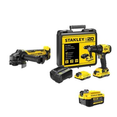 Imagem de Parafusadeira STANLEY + Esmerilhadeira + Ganhe Bateria 20V