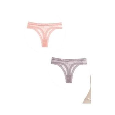 Imagem de Conjunto De 3 Peças De Tanga De Renda Feminina, Lingerie Floral Sexy C