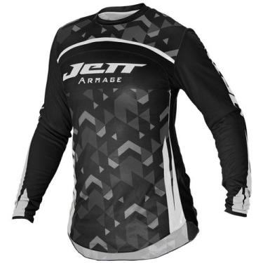 Imagem de Camisa Motocross Jett Armage 2022 Infantil, Preto, Branco, 6
