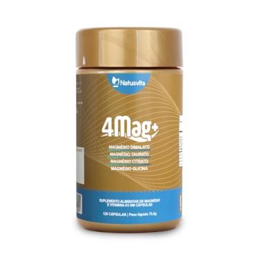 Imagem de 120 cápsulas Magnésio Quelato 4 em 1. Dimalato + Bisglicinato + Citrato + Taurato + Vitamina D3