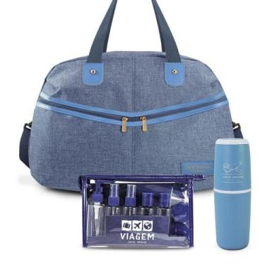 Imagem de Kit Bolsa De Viagem + Porta Escova De Dente + Frascos De Viagem 10 Peç
