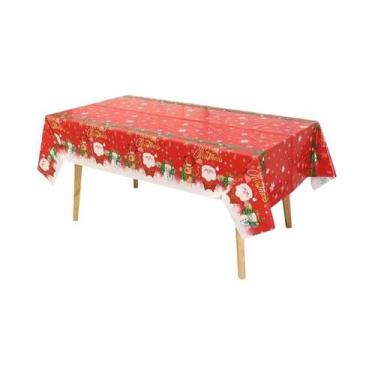 Imagem de Toalha De Mesa PE Retangular Feliz Natal, Cobertura De Mesa Para Reuni