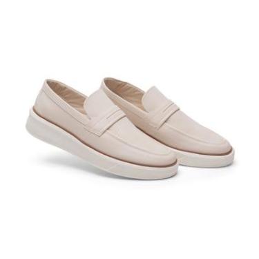 Imagem de Tênis Sapatênis Casual Masculino Creme com Solado Branco Confortável-Masculino
