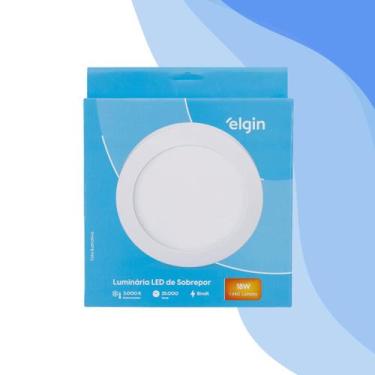 Imagem de Plafon Led Sobrepor Elgin Redondo 18w 6500k Bivolt Branco
