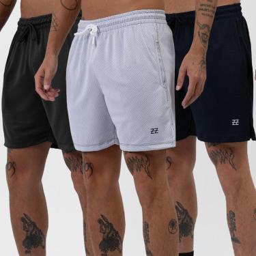 Imagem de Kit 3 Bermudas Masculinas Dry Treino Academia Futebol Alta Performance Conforto Luzzoo...