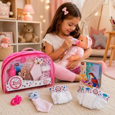 Imagem de Kit Nanar Acessórios Boneca Bebê reborn pequena 30cm Fralda Naninha Li