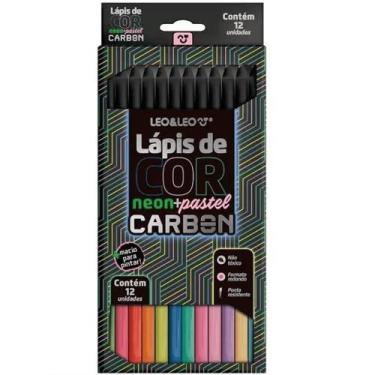 Imagem de Lápis De Cor Carbon 12 Cores Neon E Pastel Redondo Leo E Leo - LEO E L