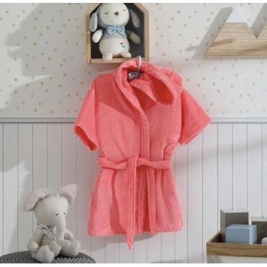Imagem de Roupão Infantil com Capuz Velour M Dohler, Rosa