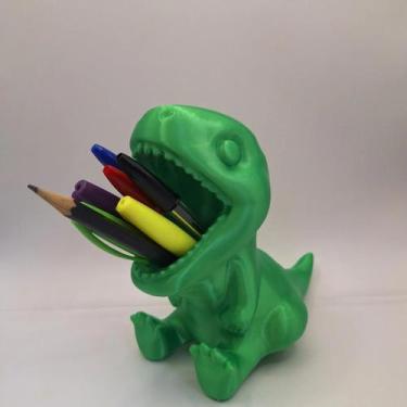 Imagem de Porta Canetas E Lapis Dino Fofo Fofinho Mesa V2 Verde Pote - Genérica