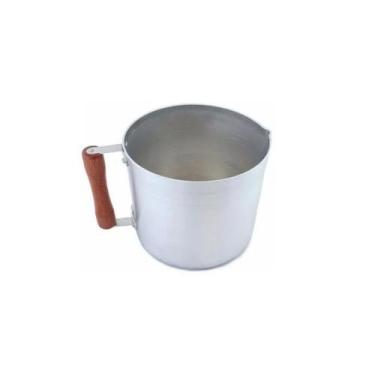 Imagem de Caneca Alumínio Leiteira Canecão Fervedor Cabo Madeira 1,2 L - CDB Alu