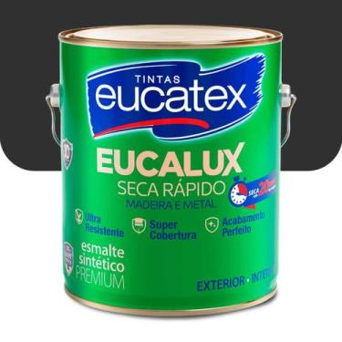 Imagem de Esmalte Eucalux Seca Rápido Premium Eucatex Grafite Escuro Fosco 3,6L 