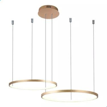 Imagem de Lustre Moderno 2 Anéis Arcos Para Sala De Jantar 30/20cm 3k - - Dialum
