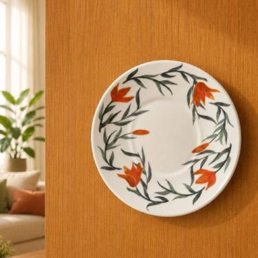 Imagem de Pires Enfeite Decorativo Parede Cozinha Quarto Sala Suporte Lírios - G