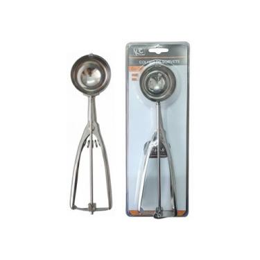 Imagem de Colher De Sorvete Com Ejetor Sobremesa Prática Aço Inox Utensílio Cozi