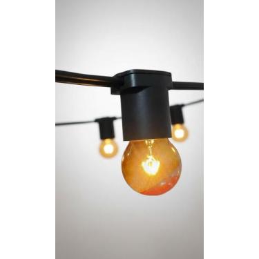 Imagem de Varal de Luzes 50m Preto Amarelo E27 - Congratulations Store