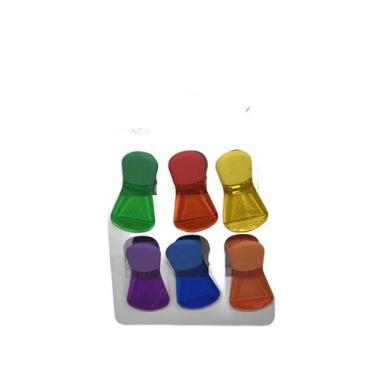 Imagem de Kit c/ 4 Kit 6 Clips Magnetico Plastico Geladeira Anotacoes - Dalla Va