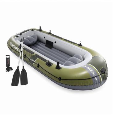 Imagem de Bote Inflável Seahawk 4 Pessoas Porta Varas Fundo Inflável 400kg PVC Super Tough Intex