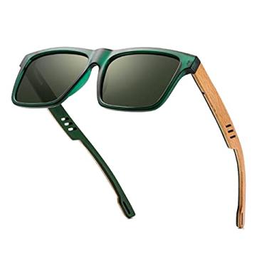 Imagem de Óculos de Sol Masculino De Madeira Óculos Estiloso Lentes Polarizados com Proteção Uv400 (C1)