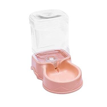 Imagem de Homyl Alimentador automático para animais de estimação, alimentador para cães e gatos de 3,5 litros, dispensador de comida para animais de estimação, bebedouro de gás - alimentador de água rosa