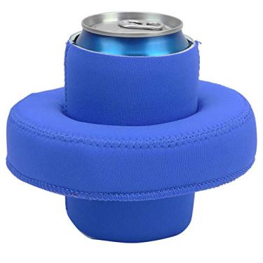 Imagem de Suporte flutuante de bebidas de neoprene de 330 ml, materiais flutuantes de neoprene para piscina, praia, lago, rio (azul)