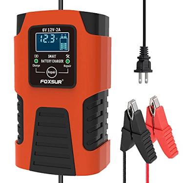 Imagem de Baugger Carregadores de bateria de carro,Carregadores de bateria de carro 6V / 2A 12V / 2A Carregadores de bateria totalmente automáticos e inteligentes Mantenedor de carregadores de carga portátil De