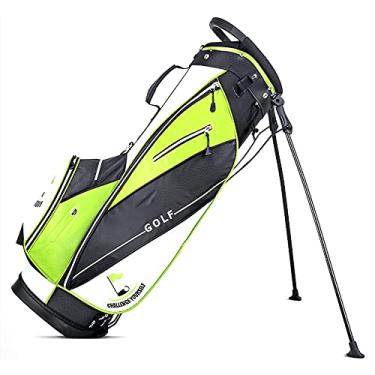 Imagem de Yajun Bolsa masculina feminina para suporte de golfe, portátil, ultraleve, impermeável, bolsa para bagageiro de golfe, alça de ombro com 14 bolsos, pacote de viagem, verde