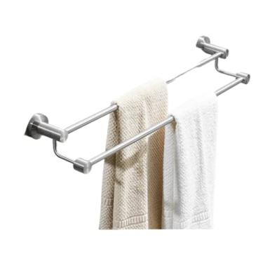 Imagem de NA, prateleira de banheiro de aço inoxidável, toalhas, toalhas, barra de toalhas, cremalheira, vidro, vidro, mesa, armazenamento, banheiro, conjunto de acessórios